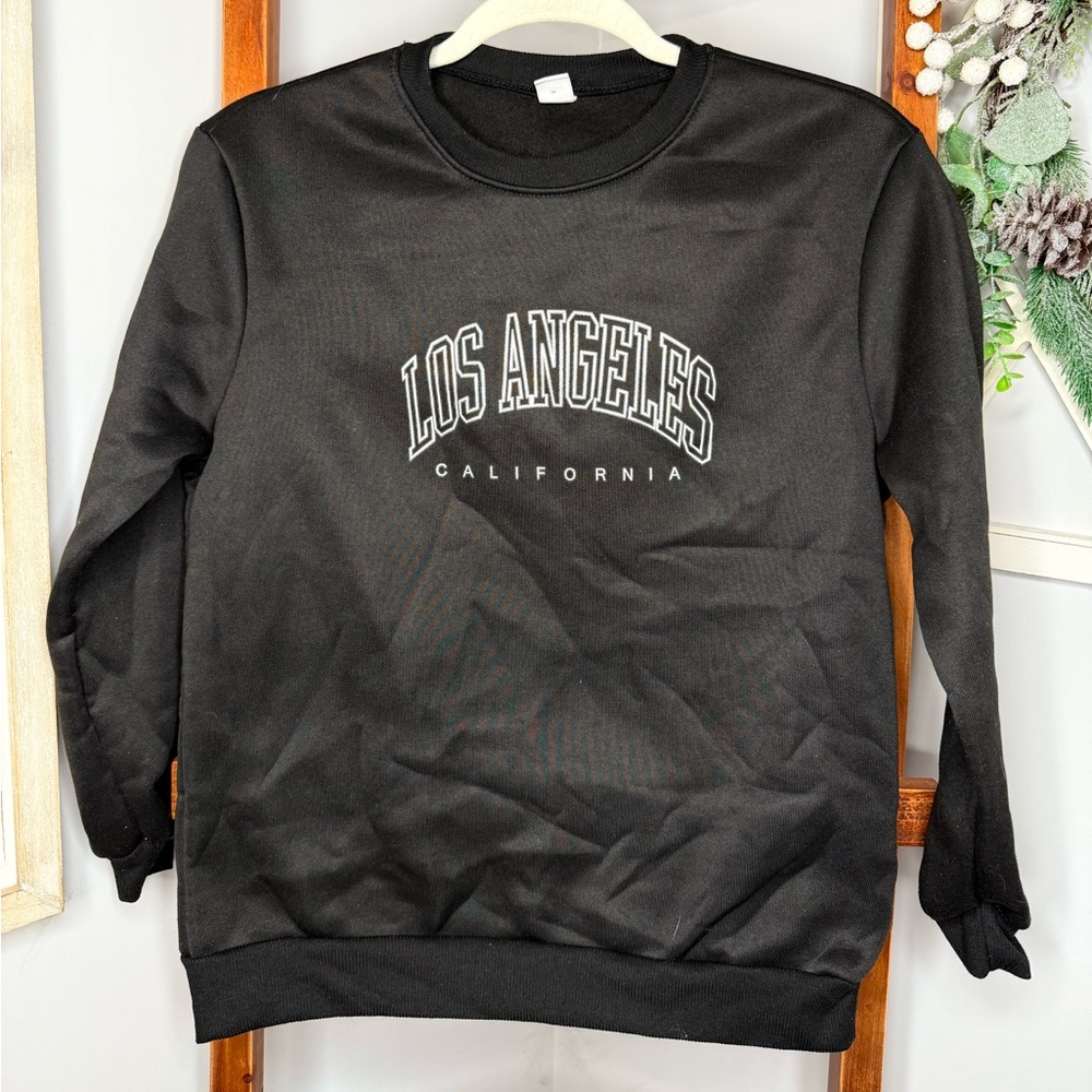 SHEIN Black Los Angeles Graphic Sweatshirt